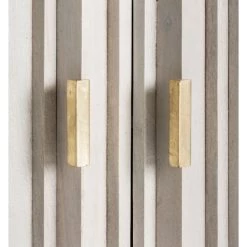 LES TENDANCES Buffet 4 Portes Bois De Manguier Crème Et Métal Doré Gala 153 Cm 9 LES TENDANCES Buffet 4 Portes Bois De Manguier Crème Et Métal Doré Gala 153 Cm -Buffet et enfilade Soldes 41998446 5