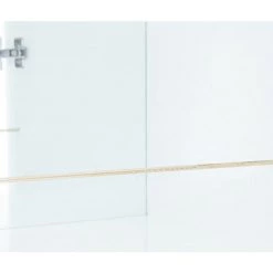 LES TENDANCES Bahut Haut 2 Portes Art Déco Cristal Blanc Et Acier Doré Katol 70 Cm -Buffet et enfilade Soldes 41998484 3