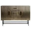 LES TENDANCES Buffet 2 Portes 3 Tiroirs Métal Vieux Doré Valura 120 Cm