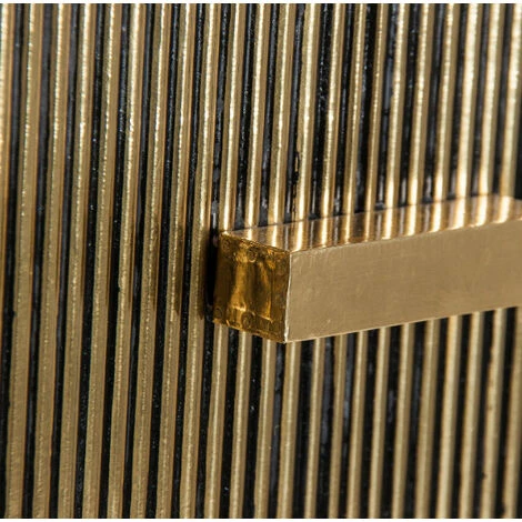 LES TENDANCES Buffet 2 Portes 3 Tiroirs Métal Vieux Doré Valura 120 Cm 5 LES TENDANCES Buffet 2 Portes 3 Tiroirs Métal Vieux Doré Valura 120 Cm – Image 5