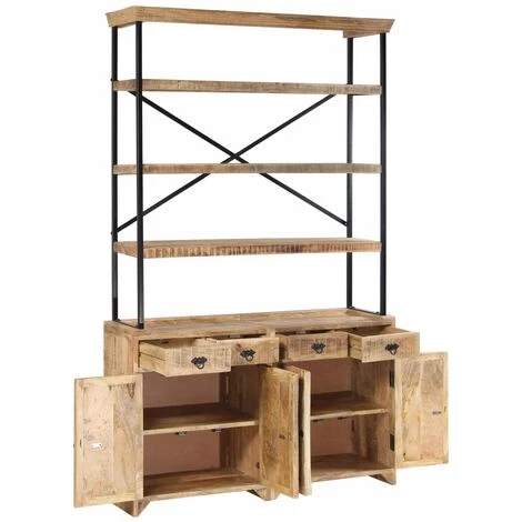 TRUE DEAL Buffet Avec étagères Bois De Manguier Massif 120 X 35 X 200 Cm 2 TRUE DEAL Buffet Avec étagères Bois De Manguier Massif 120 X 35 X 200 Cm – Image 2