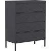 BELIANI Commode 4 Tiroirs En Acier Noir - Noir
