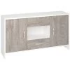 Buffet / Meuble De Rangement Coloris Blanc/chêne Clair - Hauteur 87 X Longueur 160 X Profondeur 40 Cm -PEGANE-
