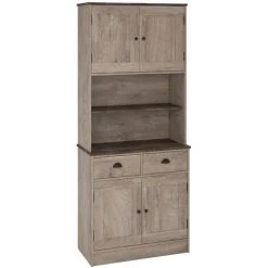 Buffet / Meuble De Rangement Coloris Chêne Noeud / Rouille - Hauteur 200 X Longueur 82.8 X Profondeur 40 Cm -PEGANE-