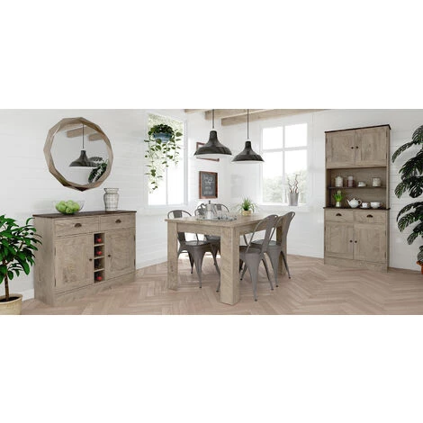 Buffet / Meuble De Rangement Coloris Chêne Noeud / Rouille - Hauteur 200 X Longueur 82.8 X Profondeur 40 Cm -PEGANE- 3 Buffet / Meuble De Rangement Coloris Chêne Noeud / Rouille - Hauteur 200 X Longueur 82.8 X Profondeur 40 Cm -PEGANE- – Image 3