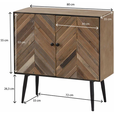 MADE IN MEUBLES Buffet En Bois De Sapin Maxine - Marron 3 MADE IN MEUBLES Buffet En Bois De Sapin Maxine - Marron – Image 3