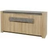 ALTOBUY FANNY - Buffet 3 Portes 1 Tiroir Aspect Bois Et Pierre - Marron Clair
