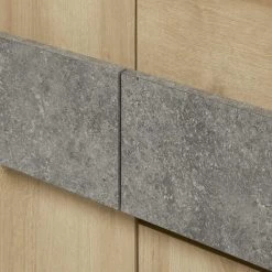 ALTOBUY FANNY - Buffet 3 Portes 1 Tiroir Aspect Bois Et Pierre - Marron Clair -Buffet et enfilade Soldes 42234220 5