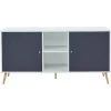BAïTA Buffet BABETTE Blanc Et Gris Anthracite 150cm - Blanc