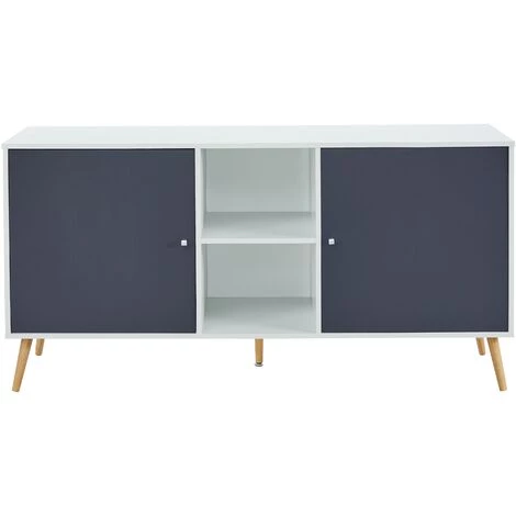 BAïTA Buffet BABETTE Blanc Et Gris Anthracite 150cm - Blanc 1 BAïTA Buffet BABETTE Blanc Et Gris Anthracite 150cm - Blanc