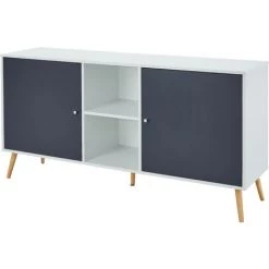 BAïTA Buffet BABETTE Blanc Et Gris Anthracite 150cm - Blanc 6 BAïTA Buffet BABETTE Blanc Et Gris Anthracite 150cm - Blanc -Buffet et enfilade Soldes 42332834 3