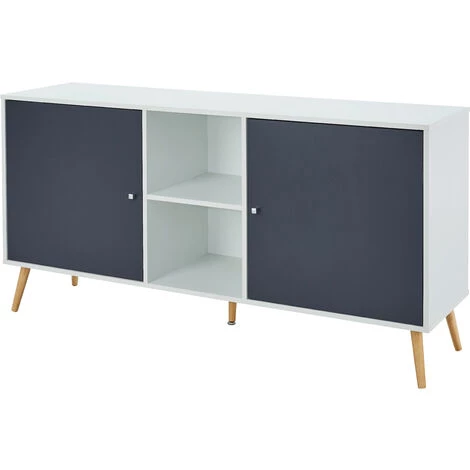 BAïTA Buffet BABETTE Blanc Et Gris Anthracite 150cm - Blanc 3 BAïTA Buffet BABETTE Blanc Et Gris Anthracite 150cm - Blanc – Image 3