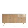 BAïTA Buffet UTAH Blanc Et Effet Chêne 150cm - Bois
