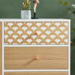 BAïTA Buffet UTAH Blanc Et Effet Chêne 150cm - Bois -Buffet et enfilade Soldes 42332840 5