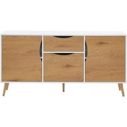BAïTA Buffet AVA Blanc Et Effet Chêne 150cm - Bois