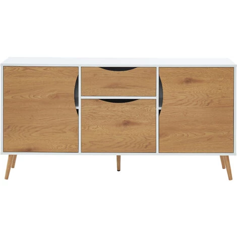 BAïTA Buffet AVA Blanc Et Effet Chêne 150cm - Bois 1 BAïTA Buffet AVA Blanc Et Effet Chêne 150cm - Bois