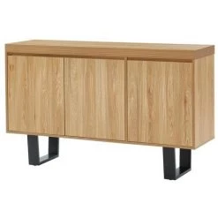 BAïTA Buffet FELIX Effet Chêne Et Métal 140cm - Bois -Buffet et enfilade Soldes 42384241 3