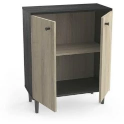 DEMEYERE Buffet 2 Portes Industriel Arty - Noir - Chêne Kronberg Et Noir 6 DEMEYERE Buffet 2 Portes Industriel Arty - Noir - Chêne Kronberg Et Noir -Buffet et enfilade Soldes 42436275 3