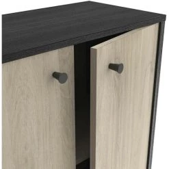 DEMEYERE Buffet 2 Portes Industriel Arty - Noir - Chêne Kronberg Et Noir 7 DEMEYERE Buffet 2 Portes Industriel Arty - Noir - Chêne Kronberg Et Noir -Buffet et enfilade Soldes 42436275 4