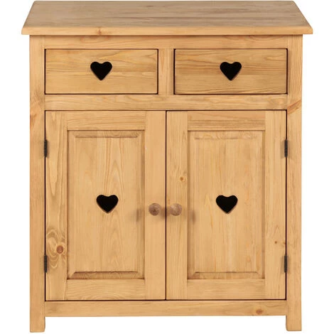 GRENIER ALPIN Buffet En Pin Massif Montagnard Avec Coeur 2 Tiroirs + 2 Portes Terroir - Miel 1 GRENIER ALPIN Buffet En Pin Massif Montagnard Avec Coeur 2 Tiroirs + 2 Portes Terroir - Miel