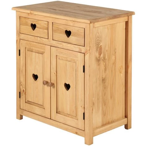 GRENIER ALPIN Buffet En Pin Massif Montagnard Avec Coeur 2 Tiroirs + 2 Portes Terroir - Miel 2 GRENIER ALPIN Buffet En Pin Massif Montagnard Avec Coeur 2 Tiroirs + 2 Portes Terroir - Miel – Image 2