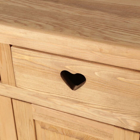 GRENIER ALPIN Buffet En Pin Massif Montagnard Avec Coeur 2 Tiroirs + 2 Portes Terroir - Miel 5 GRENIER ALPIN Buffet En Pin Massif Montagnard Avec Coeur 2 Tiroirs + 2 Portes Terroir - Miel – Image 5