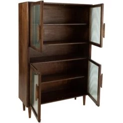 LES TENDANCES Vaisselier 4 Portes Manguier Massif Foncé Vincent L 105 Cm -Buffet et enfilade Soldes 42562644 3