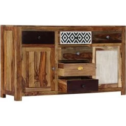 TRUE DEAL Buffet 140x40x80 Cm Bois De Sesham Massif -Buffet et enfilade Soldes 42565073 3