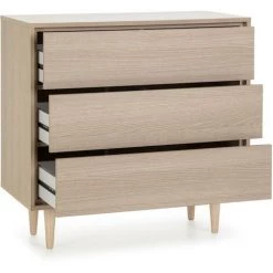 VS VENTA-STOCK Commode De Nuit Denia Couleur Chêne, 80cm (Largeur) 40cm (Profondeur) 78cm (Hauteur) -Buffet et enfilade Soldes 42754402 3