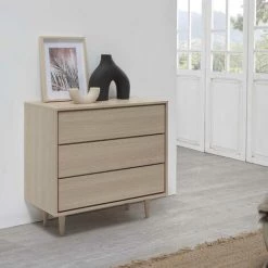 VS VENTA-STOCK Commode De Nuit Denia Couleur Chêne, 80cm (Largeur) 40cm (Profondeur) 78cm (Hauteur) -Buffet et enfilade Soldes 42754402 5
