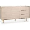 VS VENTA-STOCK Buffet Denia De 2 Portes Et 3 Tiroirs Couleur Chêne, 140cm (Largeur) 40cm(Profondeur) 76cm (Hauteur) - CHÊNE