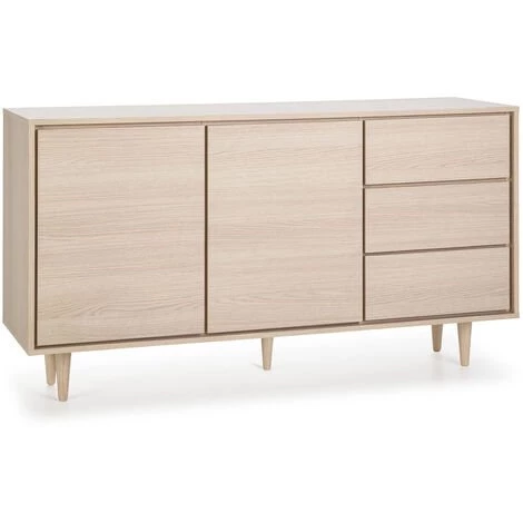 VS VENTA-STOCK Buffet Denia De 2 Portes Et 3 Tiroirs Couleur Chêne, 140cm (Largeur) 40cm(Profondeur) 76cm (Hauteur) - CHÊNE 1 VS VENTA-STOCK Buffet Denia De 2 Portes Et 3 Tiroirs Couleur Chêne, 140cm (Largeur) 40cm(Profondeur) 76cm (Hauteur) - CHÊNE