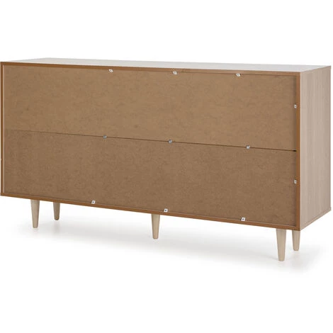 VS VENTA-STOCK Buffet Denia De 2 Portes Et 3 Tiroirs Couleur Chêne, 140cm (Largeur) 40cm(Profondeur) 76cm (Hauteur) - CHÊNE 3 VS VENTA-STOCK Buffet Denia De 2 Portes Et 3 Tiroirs Couleur Chêne, 140cm (Largeur) 40cm(Profondeur) 76cm (Hauteur) - CHÊNE – Image 3