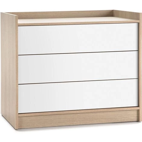 VS VENTA-STOCK Commode Moscú Avec 3 Tiroirs, Couleur Chêne/Blanc, 80 Cm (Largeur) 40 Cm (Profondeur) 73 Cm (Hauteur) - CHÊNE/BLANC 1 VS VENTA-STOCK Commode Moscú Avec 3 Tiroirs, Couleur Chêne/Blanc, 80 Cm (Largeur) 40 Cm (Profondeur) 73 Cm (Hauteur) - CHÊNE/BLANC