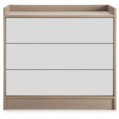 VS VENTA-STOCK Commode Moscú Avec 3 Tiroirs, Couleur Chêne/Blanc, 80 Cm (Largeur) 40 Cm (Profondeur) 73 Cm (Hauteur) - CHÊNE/BLANC 2 VS VENTA-STOCK Commode Moscú Avec 3 Tiroirs, Couleur Chêne/Blanc, 80 Cm (Largeur) 40 Cm (Profondeur) 73 Cm (Hauteur) - CHÊNE/BLANC – Image 2