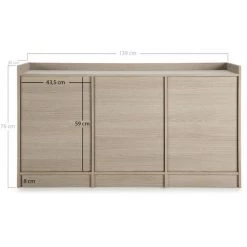 VS VENTA-STOCK Buffet Moscú 3 Portes Et 3 Niches Internes, Couleur Chêne, 139 Cm (Largeur) 40 Cm (Profondeur), 76 Cm (Hauteur) - CHÊNE 7 VS VENTA-STOCK Buffet Moscú 3 Portes Et 3 Niches Internes, Couleur Chêne, 139 Cm (Largeur) 40 Cm (Profondeur), 76 Cm (Hauteur) - CHÊNE -Buffet et enfilade Soldes 42754425 3