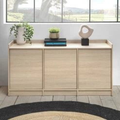 VS VENTA-STOCK Buffet Moscú 3 Portes Et 3 Niches Internes, Couleur Chêne, 139 Cm (Largeur) 40 Cm (Profondeur), 76 Cm (Hauteur) - CHÊNE 8 VS VENTA-STOCK Buffet Moscú 3 Portes Et 3 Niches Internes, Couleur Chêne, 139 Cm (Largeur) 40 Cm (Profondeur), 76 Cm (Hauteur) - CHÊNE -Buffet et enfilade Soldes 42754425 4