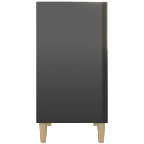 ASUPERMALL Buffet Noir Brillant 57x35x70 Cm Agglomere 5 ASUPERMALL Buffet Noir Brillant 57x35x70 Cm Agglomere – Image 5
