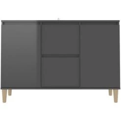 ASUPERMALL Buffet Gris Brillant 103,5x35x70 Cm Agglomere -Buffet et enfilade Soldes 42792691 5