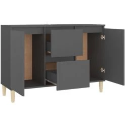 ASUPERMALL Buffet Gris 103,5x35x70 Cm Agglomere -Buffet et enfilade Soldes 42792799 4