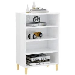 ASUPERMALL Buffet Blanc Brillant 57x35x90 Cm Agglomere 7 ASUPERMALL Buffet Blanc Brillant 57x35x90 Cm Agglomere -Buffet et enfilade Soldes 42792962 3