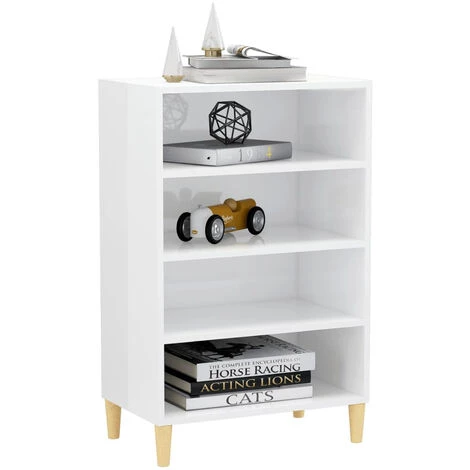 ASUPERMALL Buffet Blanc Brillant 57x35x90 Cm Agglomere 3 ASUPERMALL Buffet Blanc Brillant 57x35x90 Cm Agglomere – Image 3