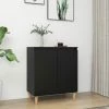 YOUTHUP Buffet Avec Pieds En Bois Massif Noir 60x35x70 Cm Aggloméré - Noir