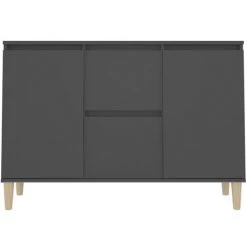 YOUTHUP Buffet Gris 103,5x35x70 Cm Aggloméré - Gris 9 YOUTHUP Buffet Gris 103,5x35x70 Cm Aggloméré - Gris -Buffet et enfilade Soldes 42823821 5