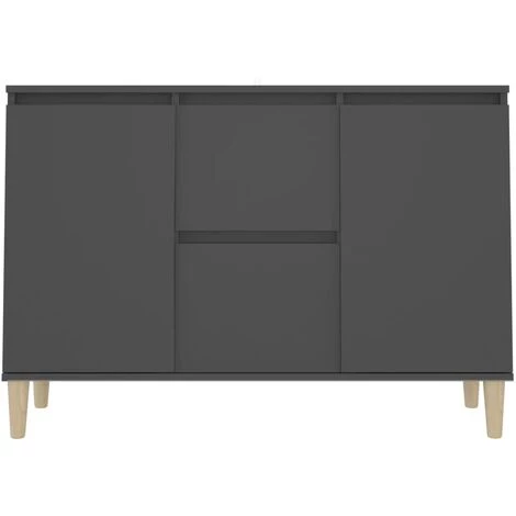 YOUTHUP Buffet Gris 103,5x35x70 Cm Aggloméré - Gris 5 YOUTHUP Buffet Gris 103,5x35x70 Cm Aggloméré - Gris – Image 5