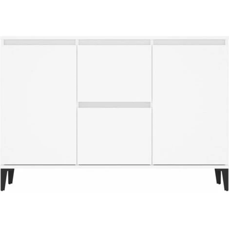 YOUTHUP Buffet Blanc 104x35x70 Cm Aggloméré - Blanc 5 YOUTHUP Buffet Blanc 104x35x70 Cm Aggloméré - Blanc â Image 5