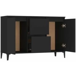 YOUTHUP Buffet Noir 104x35x70 Cm Aggloméré - Noir -Buffet et enfilade Soldes 42823837 4