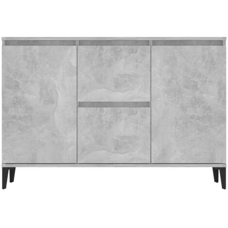 YOUTHUP Buffet Gris Béton 104x35x70 Cm Aggloméré - Gris 5 YOUTHUP Buffet Gris Béton 104x35x70 Cm Aggloméré - Gris – Image 5