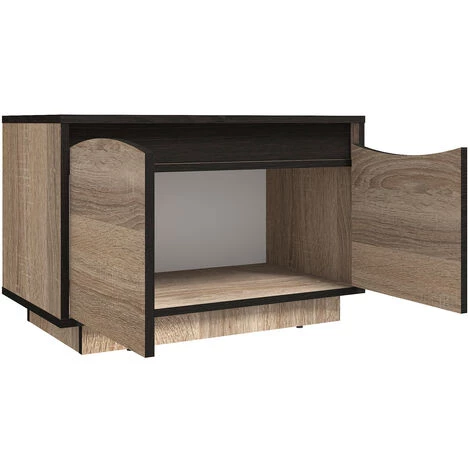 LES TENDANCES Meuble à Chaussures 2 Portes Bois Chêne Clair Eneva 2 LES TENDANCES Meuble à Chaussures 2 Portes Bois Chêne Clair Eneva – Image 2