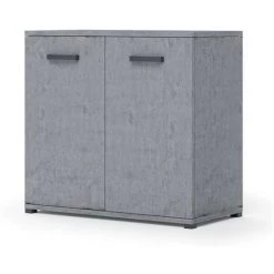 ARGONAUTA ITALIA Meuble Polyvalent En Bois Mélaminé Pour Intérieurs En Gris Ciment 90xh80x45 Cm